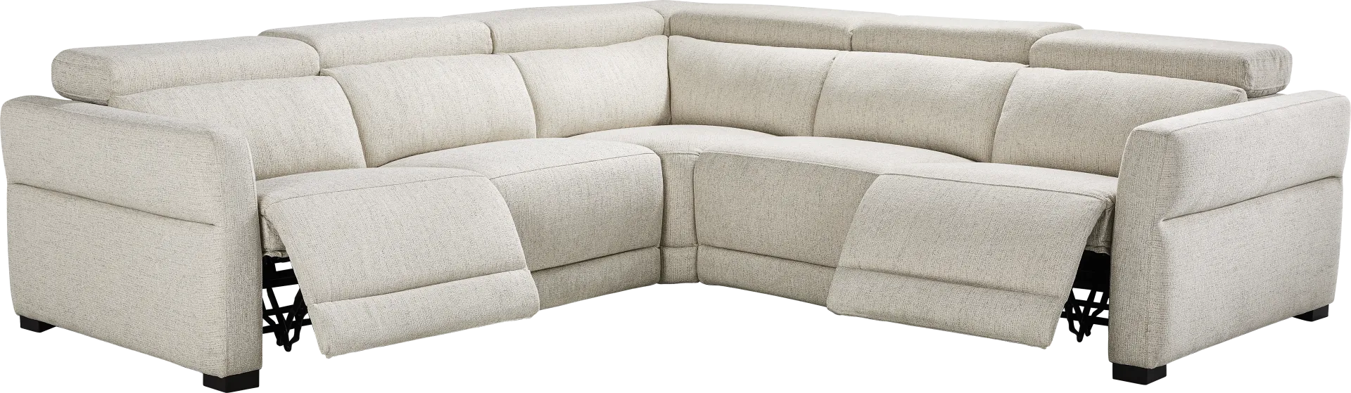 Layton Beige 3 Pc Dual Power Reclining Sectional - Image 2