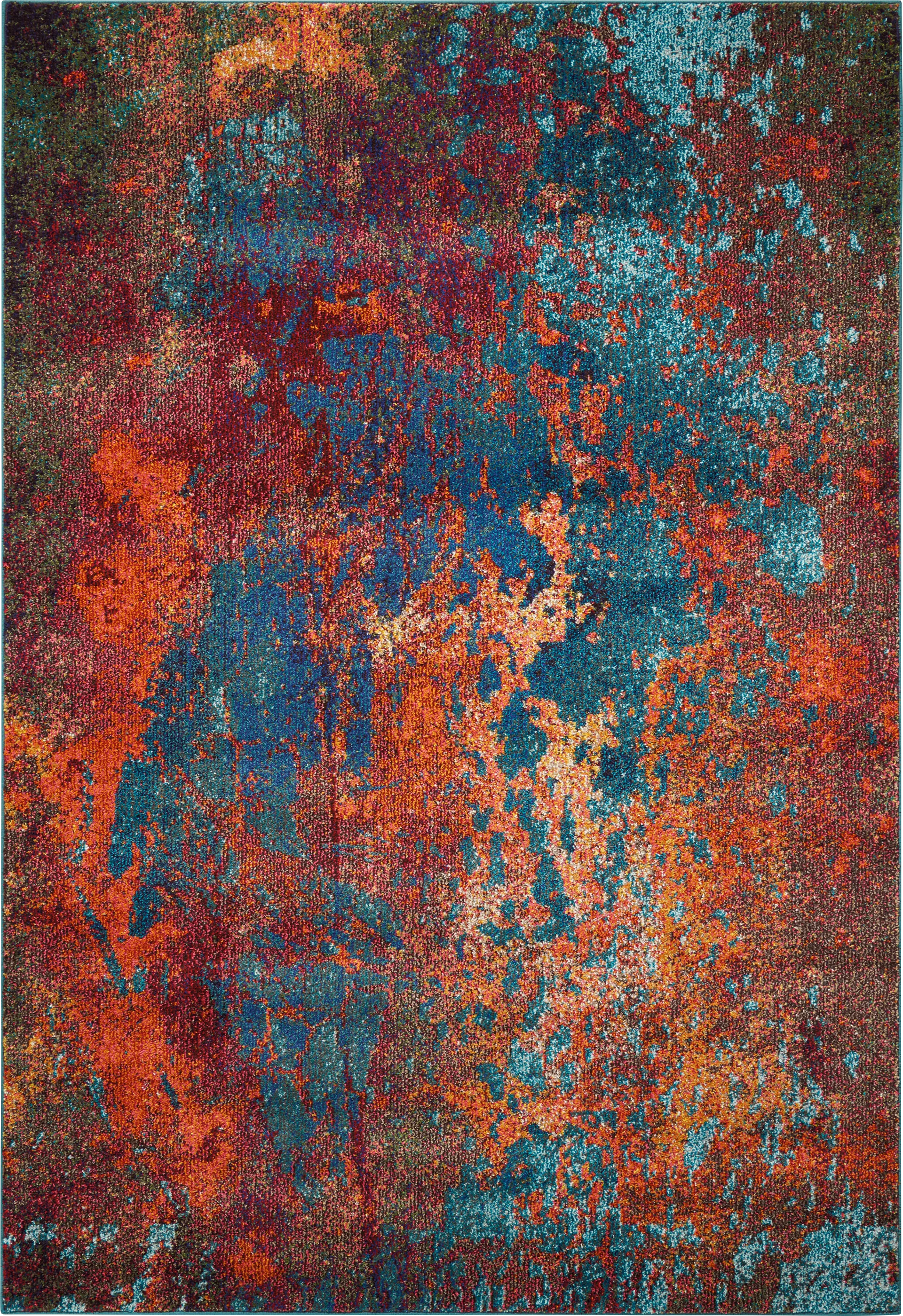 Ocean Storm Red 5'3 x 7'3 Rug - Image 1