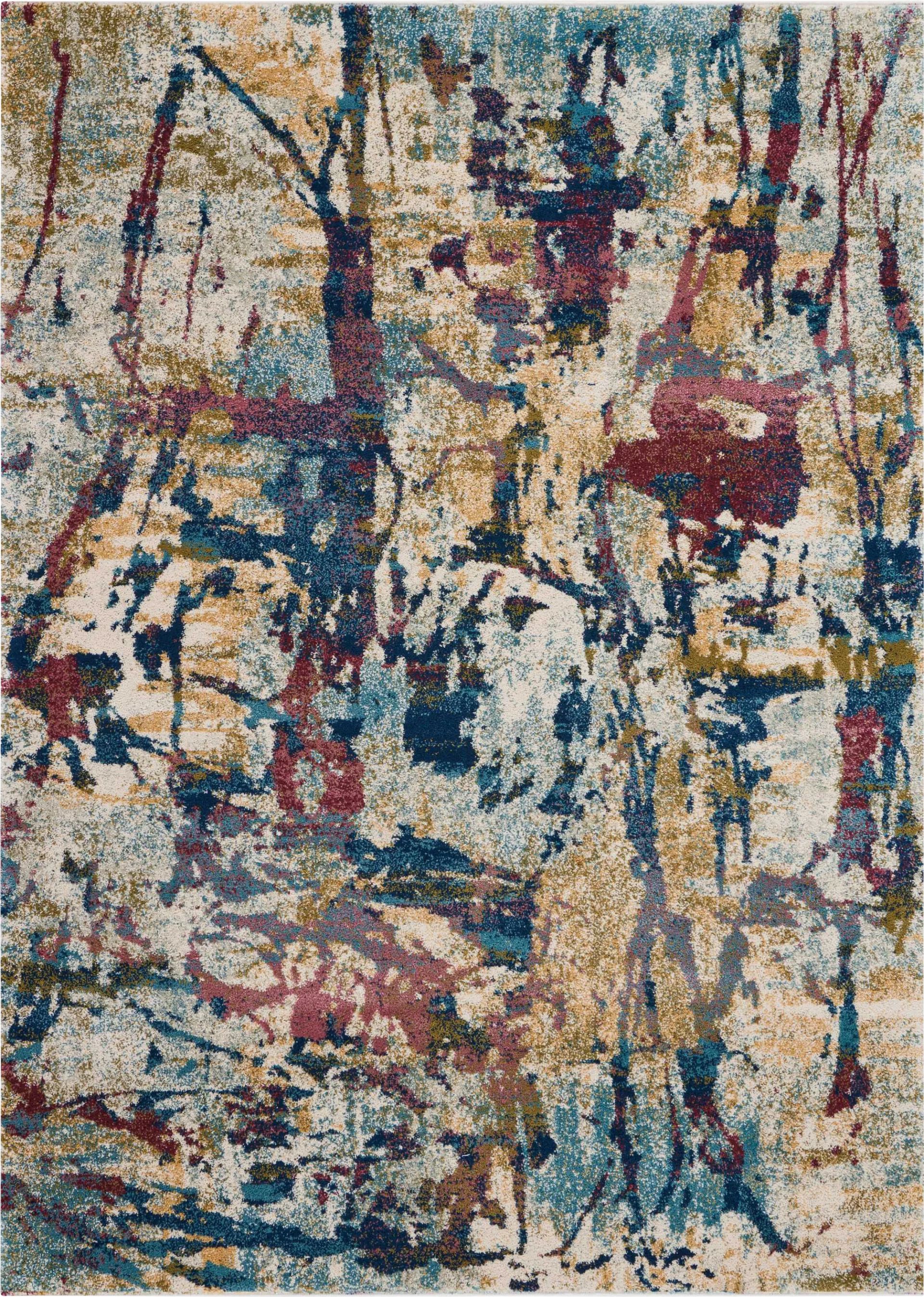Color Strokes Cream 9'6 x 13' Rug - Image 1