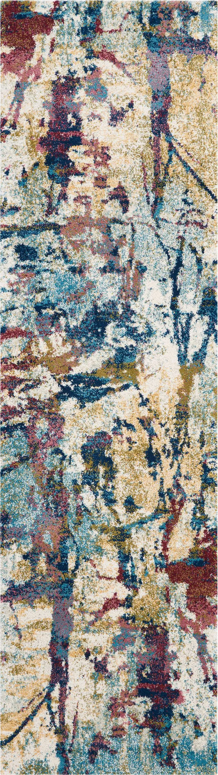 Color Strokes Cream 2'2 x 7'6 Runner Rug - Thumbnail - Image 1