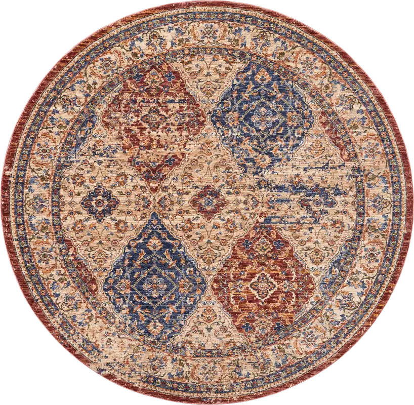 Kirman Cream 5' Round Rug