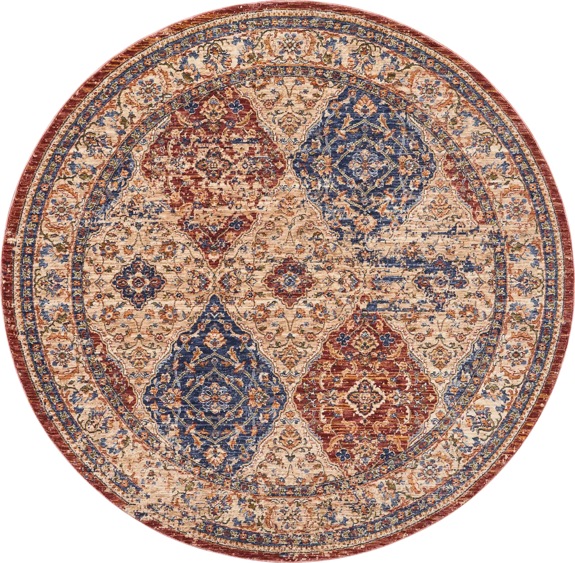 Kirman Cream 5' Round Rug - Image 1