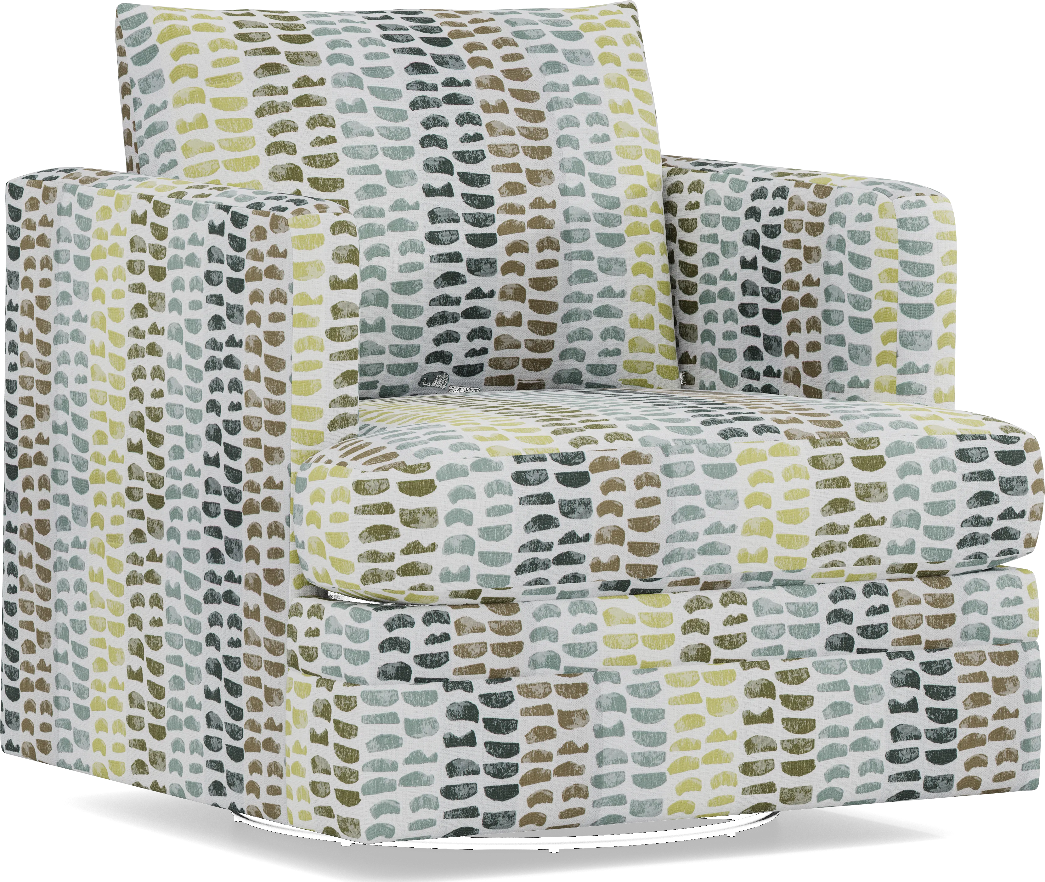 Charlton Park Green Swivel Accent Chair - Thumbnail - Image 1