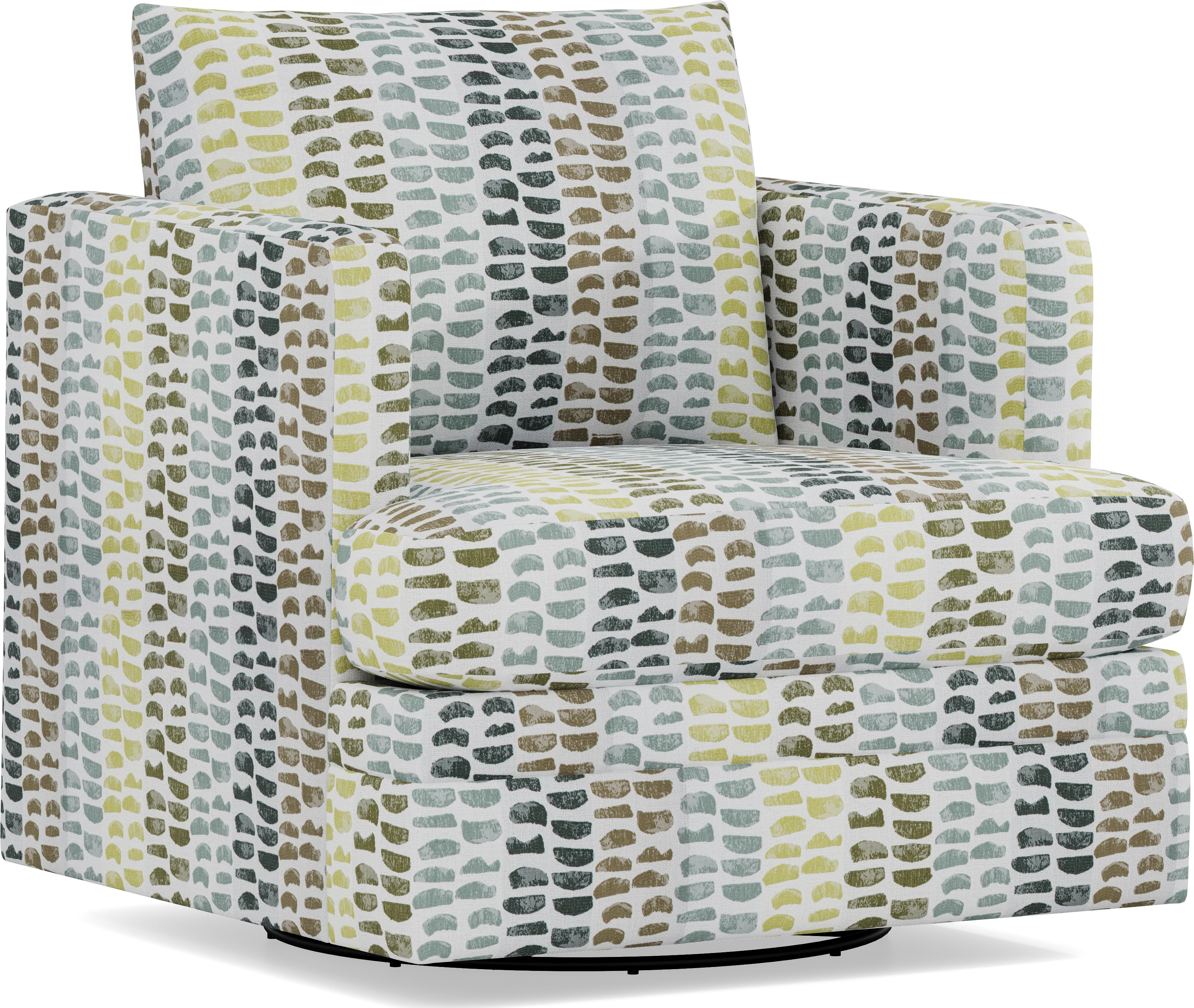 Charlton Park Green Jacquard Fabric Swivel Accent Chair | Rooms to Go