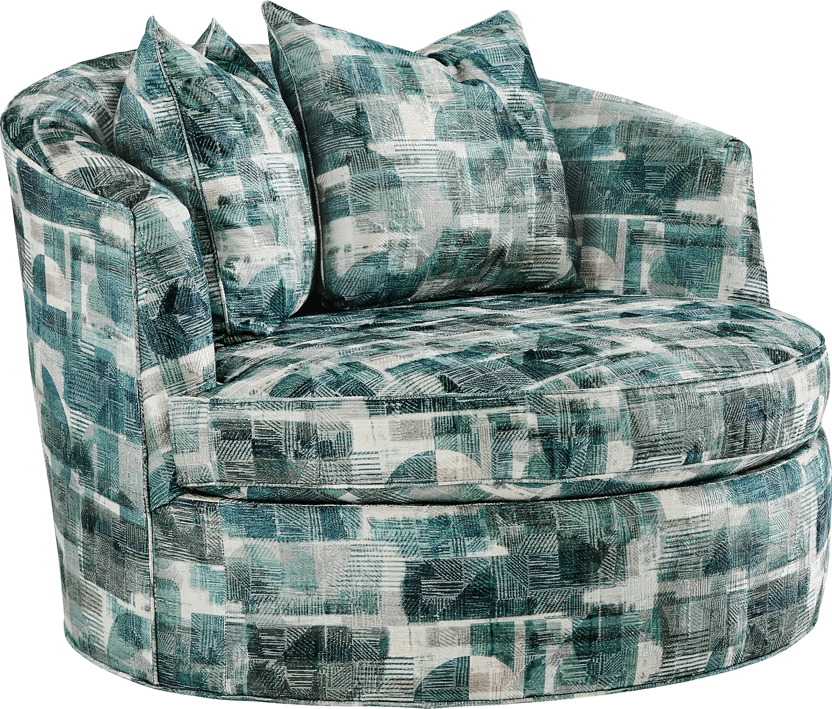 Essex Lane Blue Swivel Chair - Thumbnail - Image 1