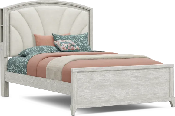 Kids Emilie Rose Wirebrush Gray Full Upholstered Bed