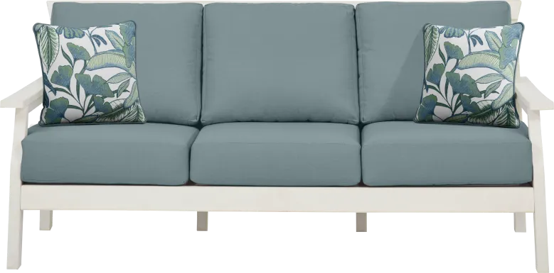 Eastlake White Outdoor Sofa with Breeze Cushions