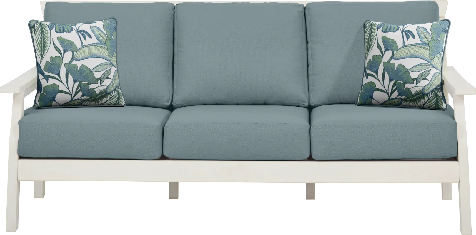 Eastlake White Outdoor Sofa with Breeze Cushions
