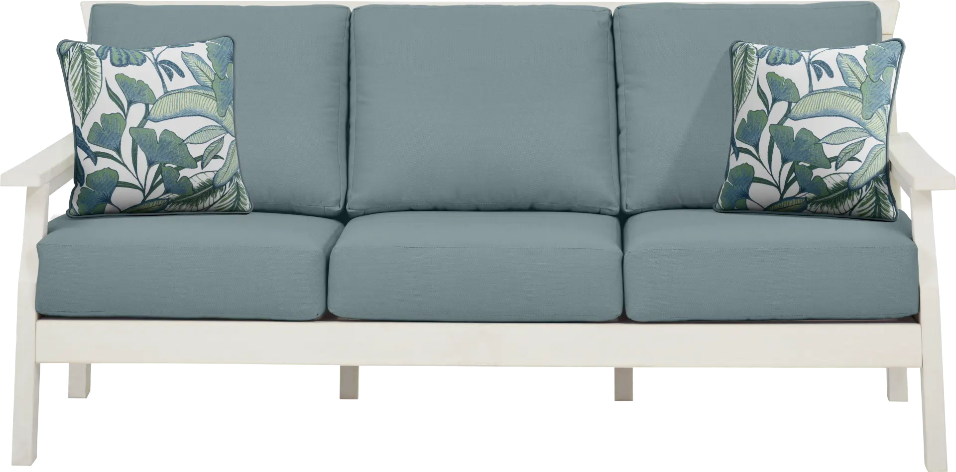 Eastlake White Outdoor Sofa with Breeze Cushions