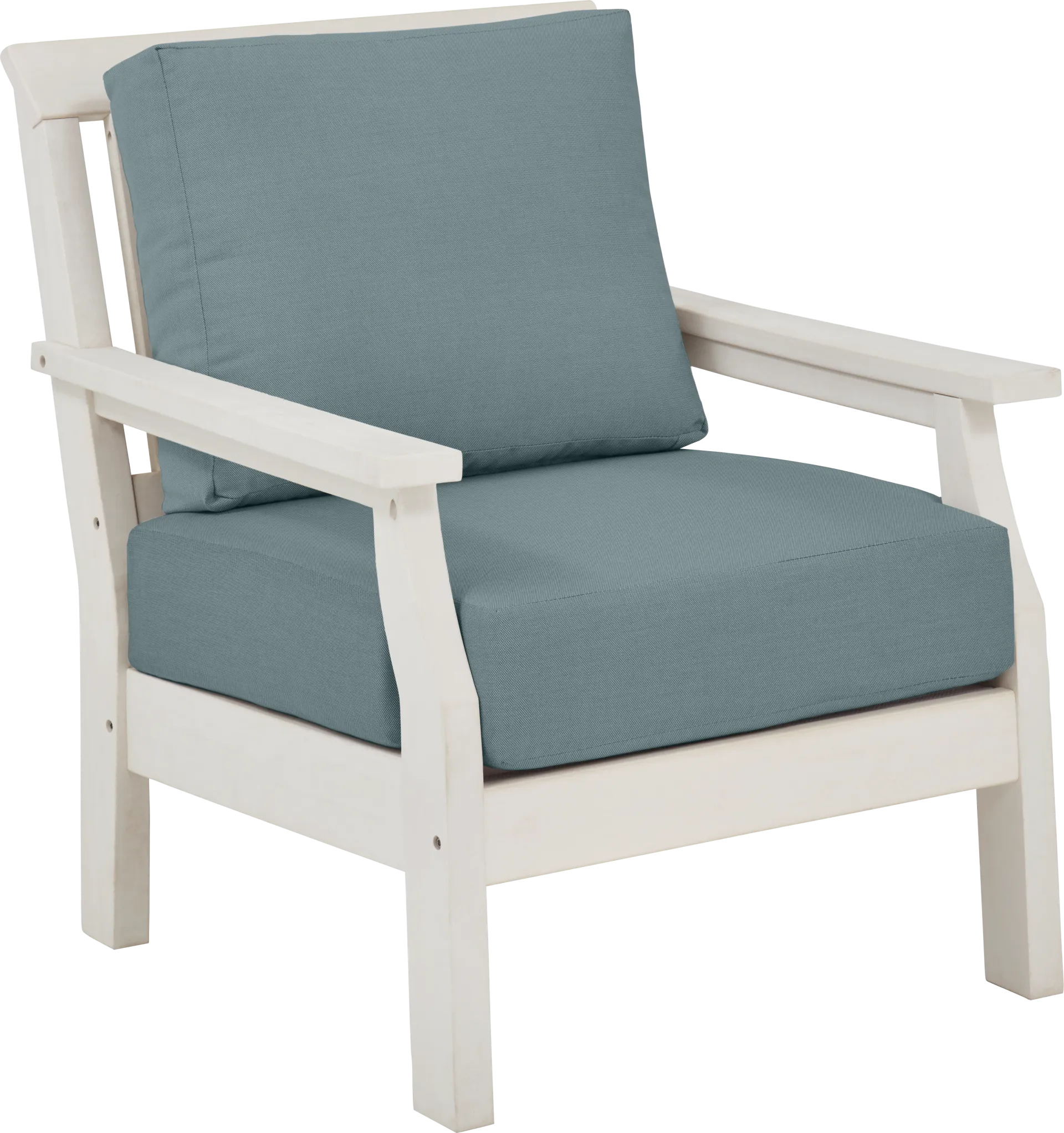 Eastlake White Outdoor Club Chair with Breeze Cushions - Image 2