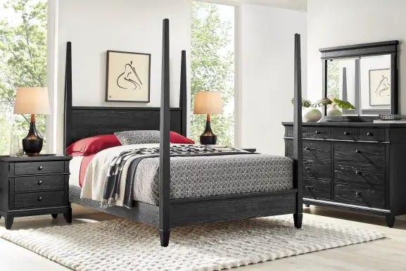 Springville Black 3 Pc King Poster Bed