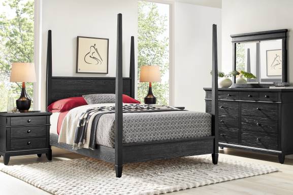 Springville Black 3 Pc Queen Poster Bed