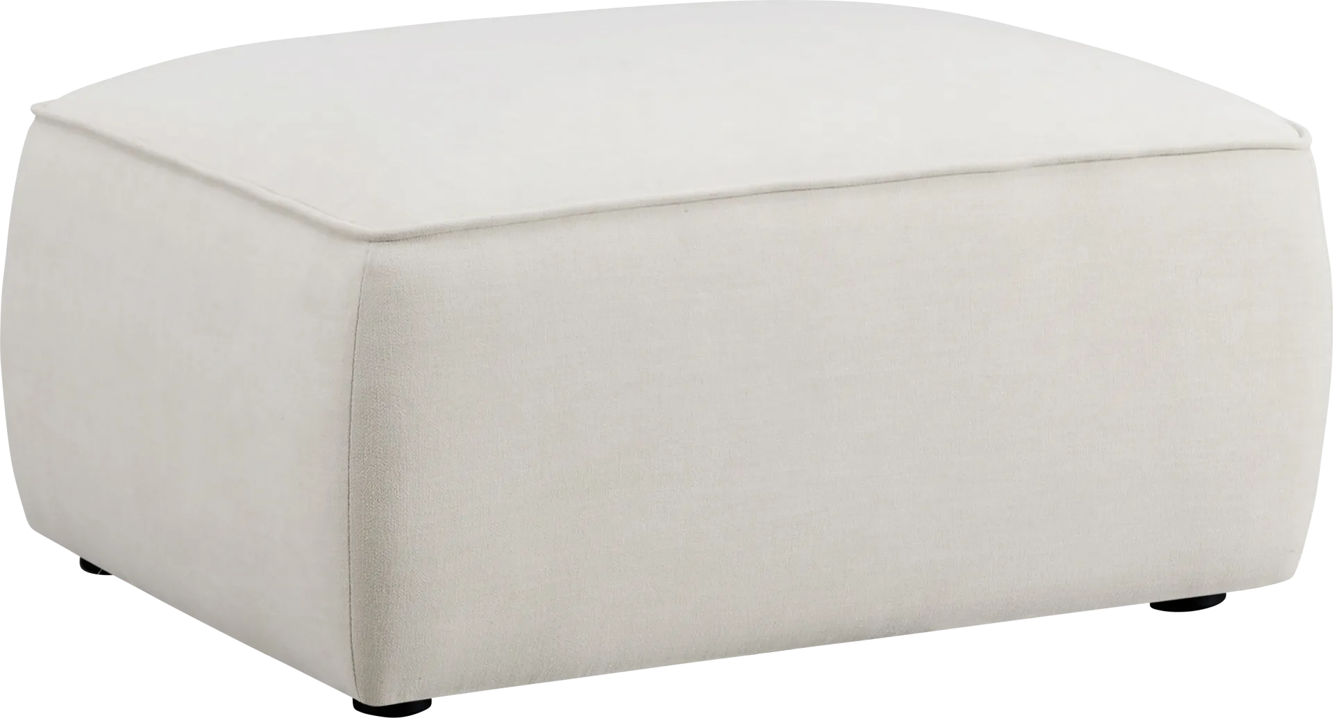 Glaciarts II Off-White Ottoman - Image 1