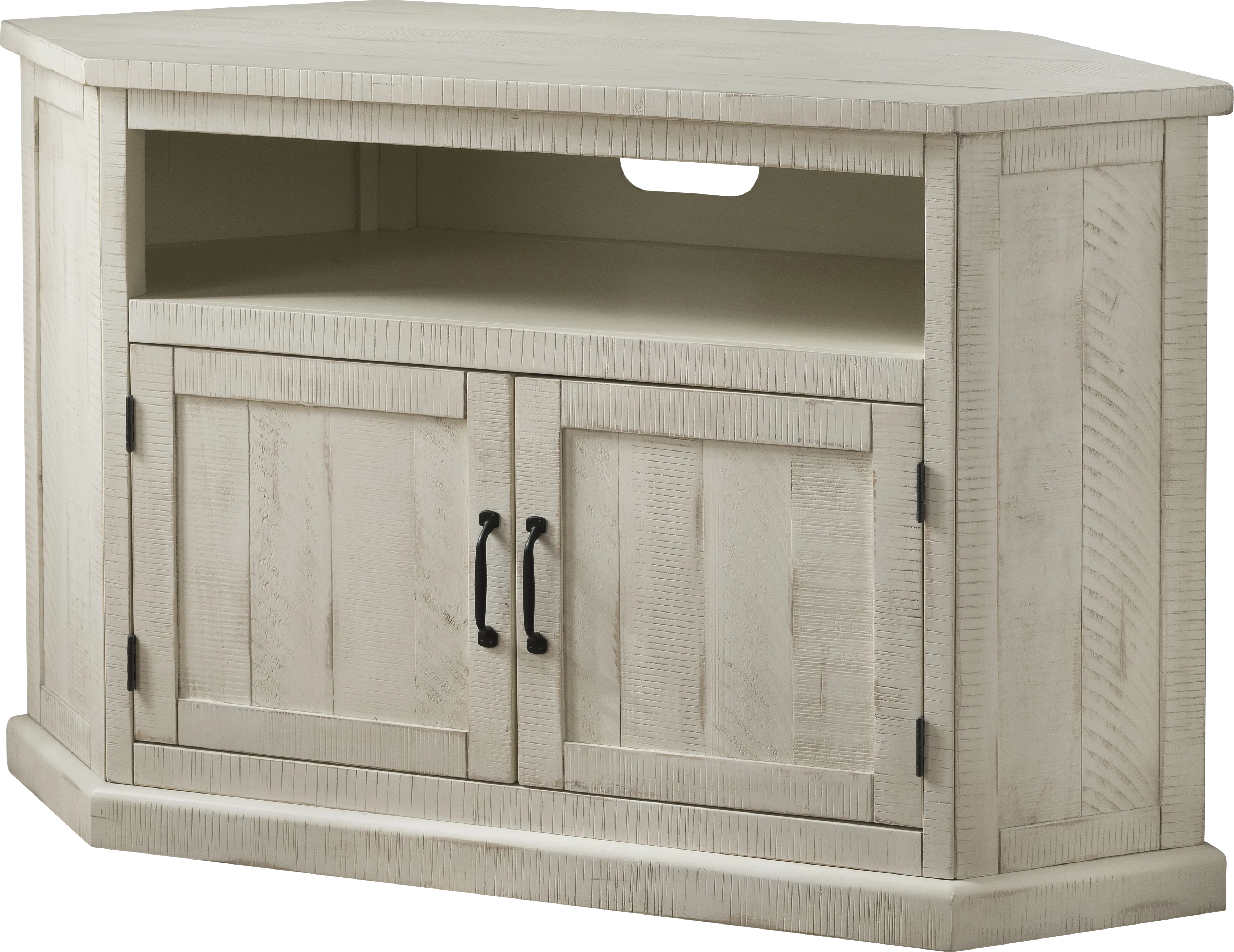 Rustic Path White 49.5 in. Corner Console - Thumbnail - Image 1