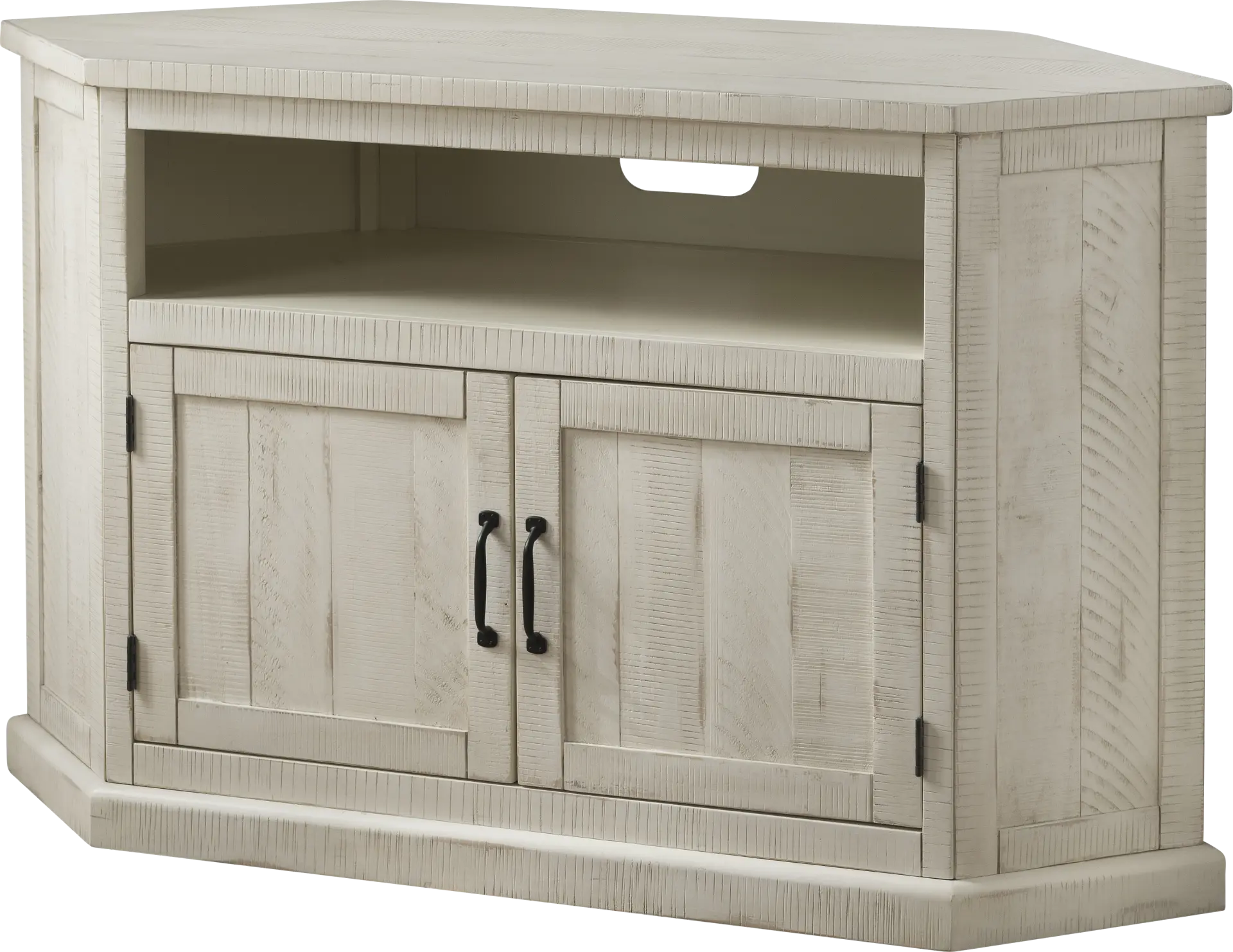Rustic Path White 49.5 in. Corner Console