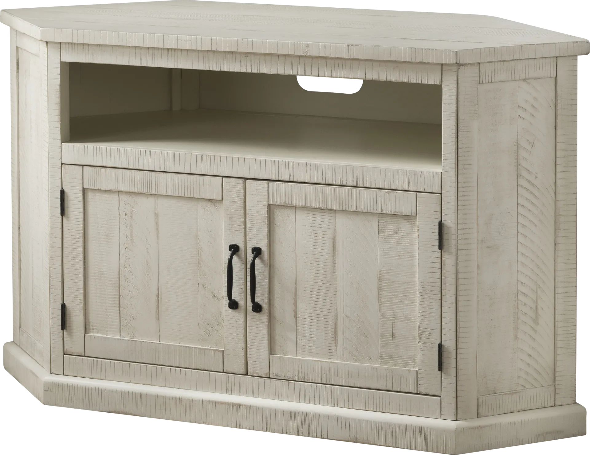 Rustic Path White 49.5 in. Corner Console - Image 1