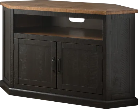 Rustic Path Black 49.5 in. Corner Console