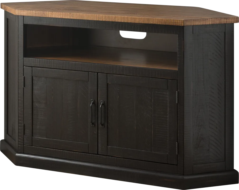 Rustic Path Black 49.5 in. Corner Console