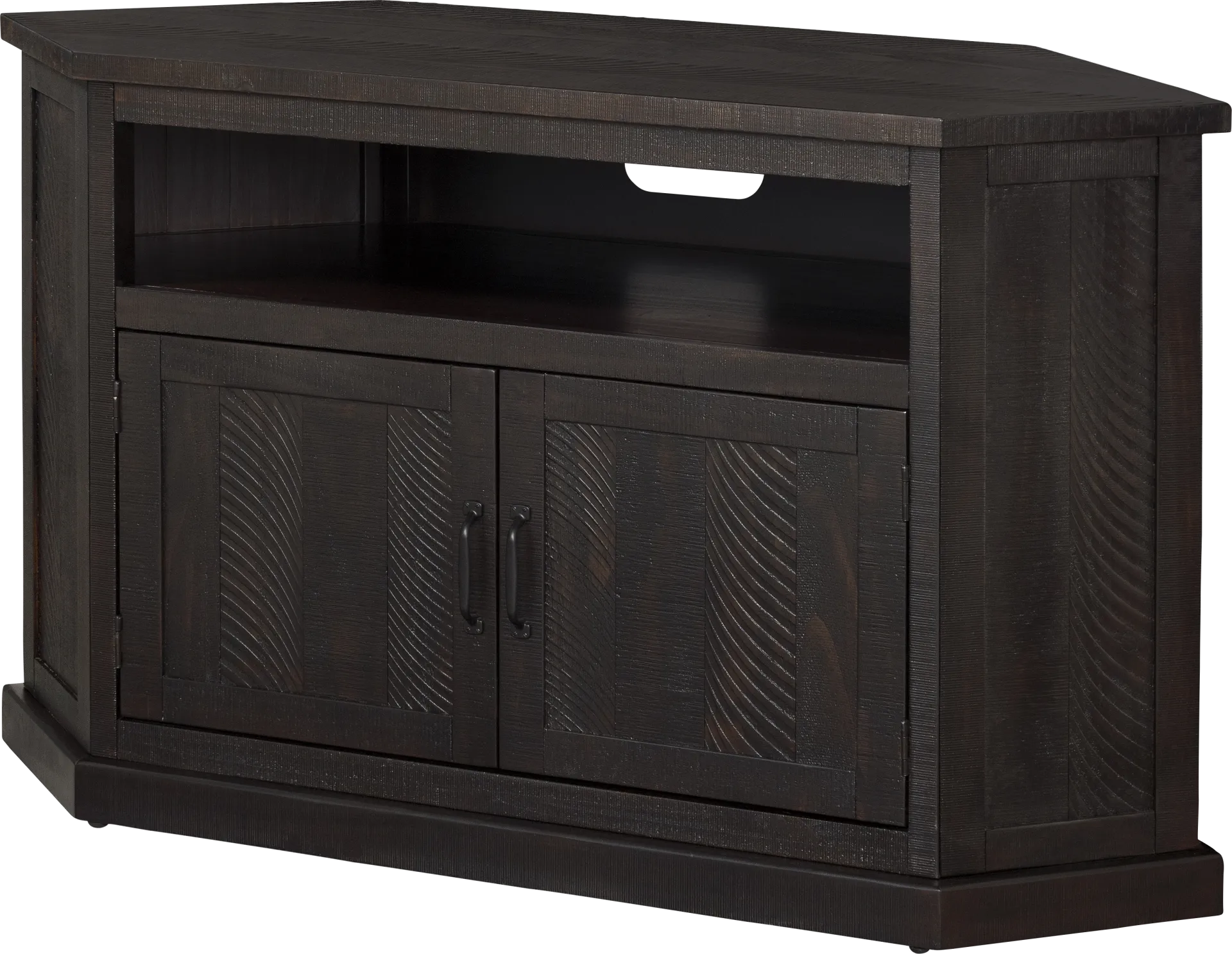 Rustic Path Espresso 49.5 in. Corner Console - Image 1