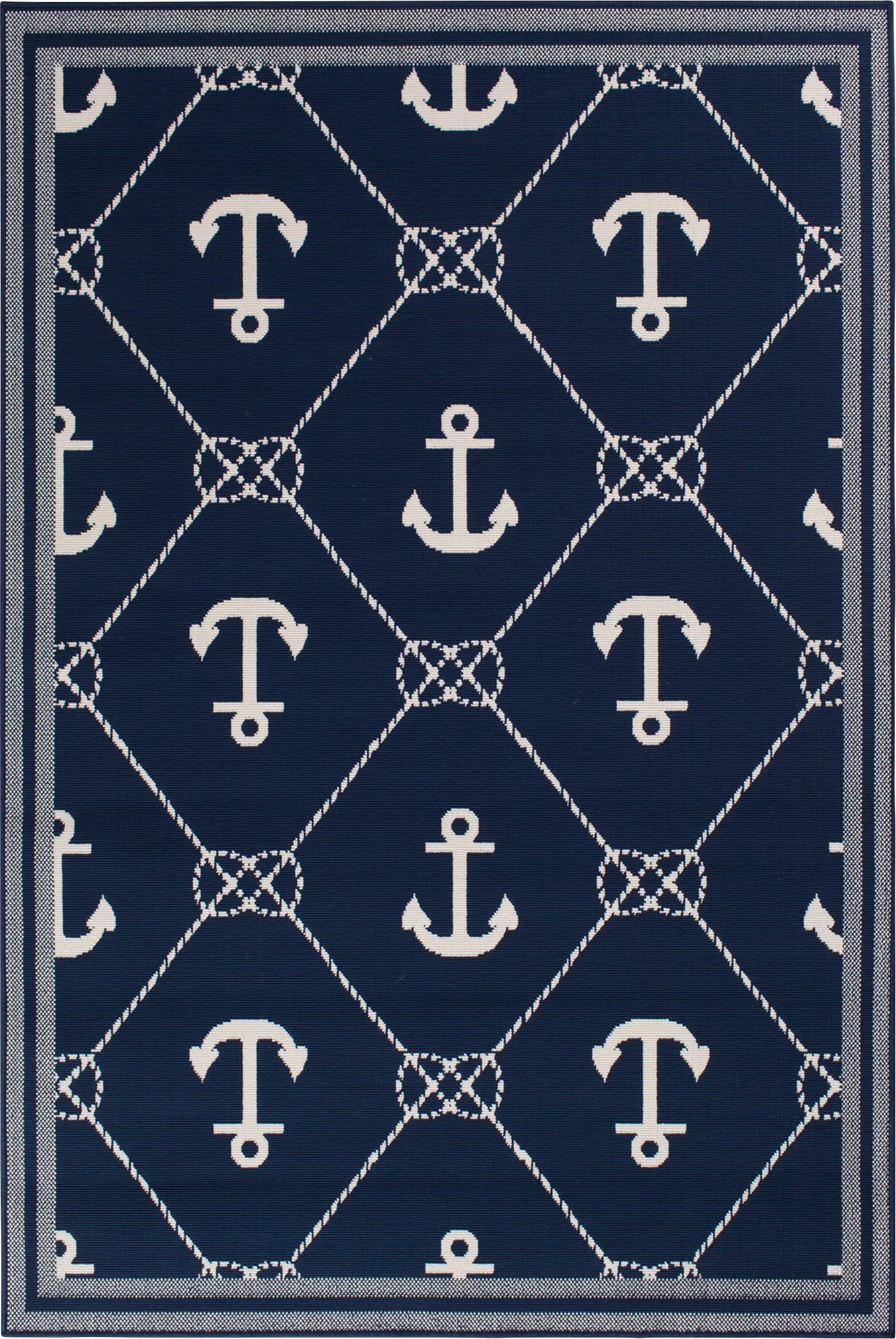 Cayson Anchor Navy 6'7 x 9'6 Indoor/Outdoor Rug