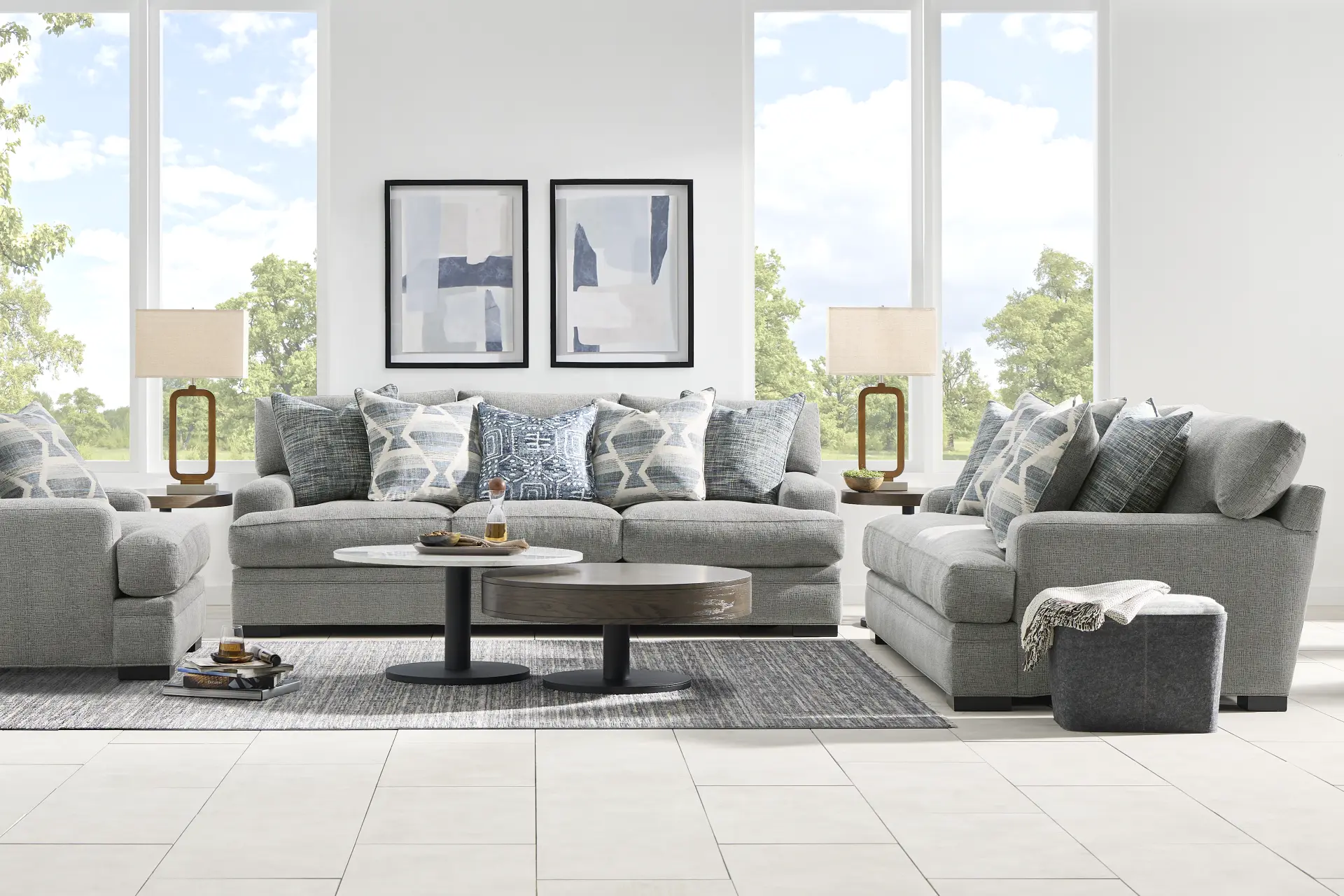 Bedford Park Gray 5 Pc Living Room