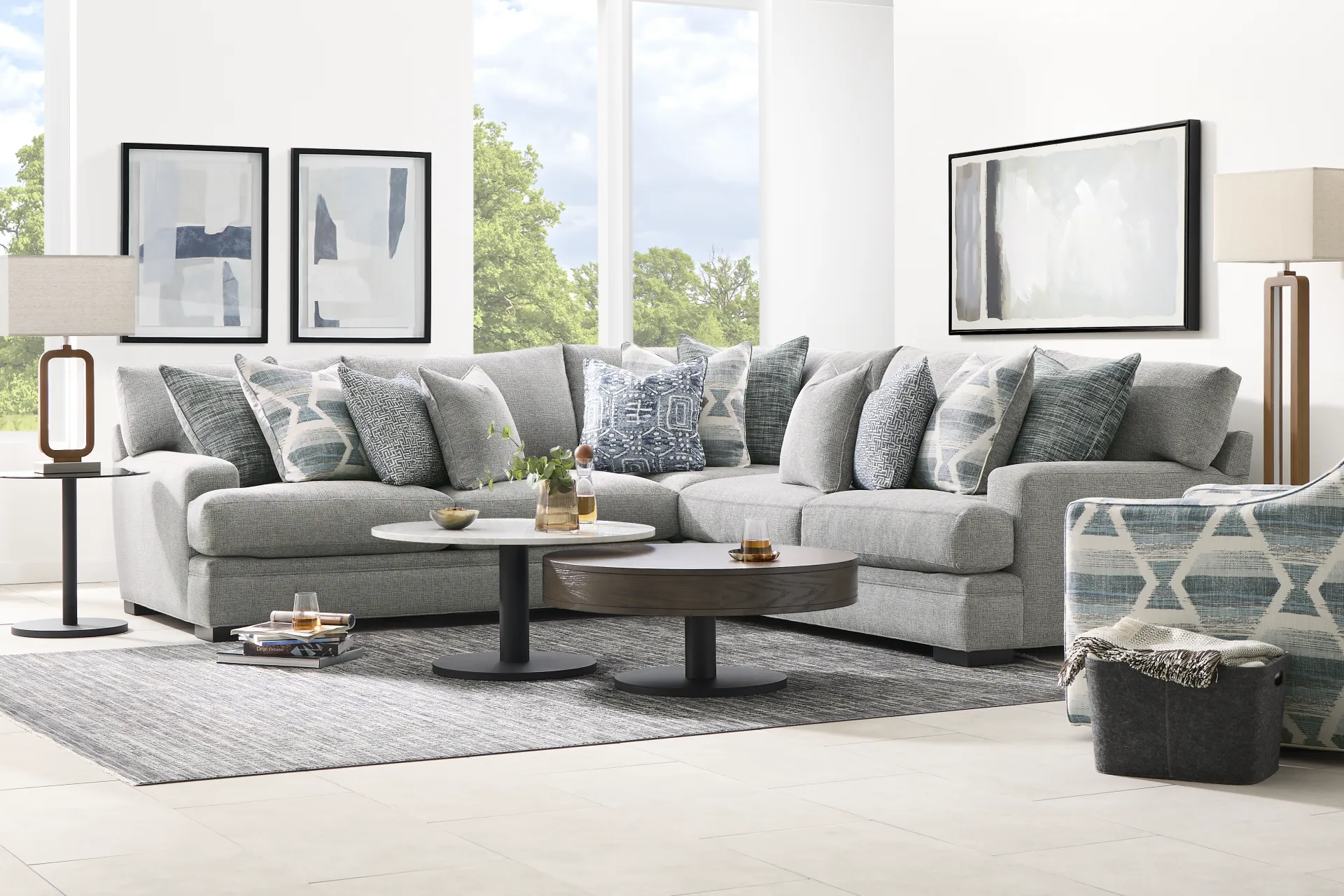 Bedford Park Gray 3 Pc Sectional - Image 1