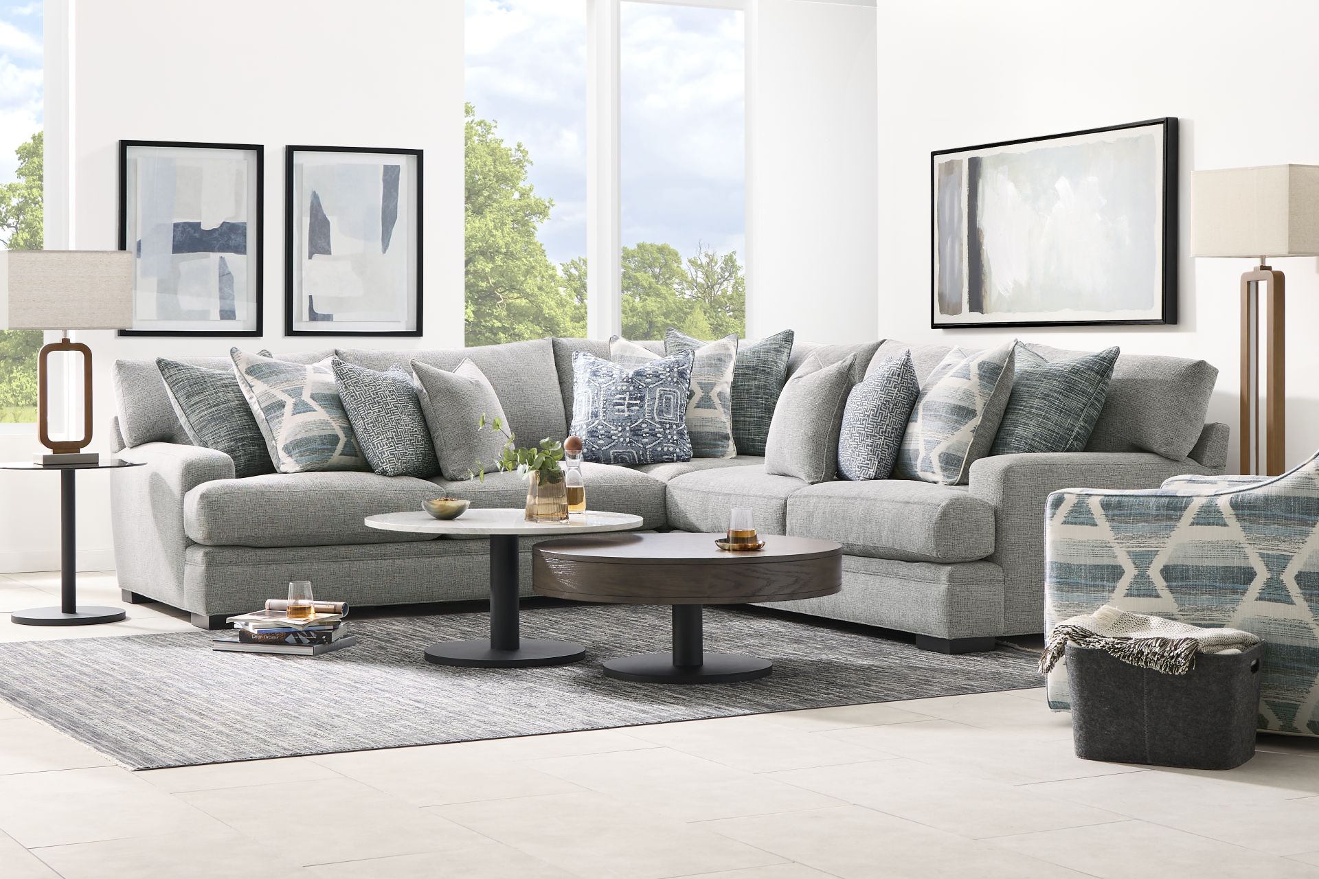 Bedford Park Gray 3 Pc Sectional - Image 2