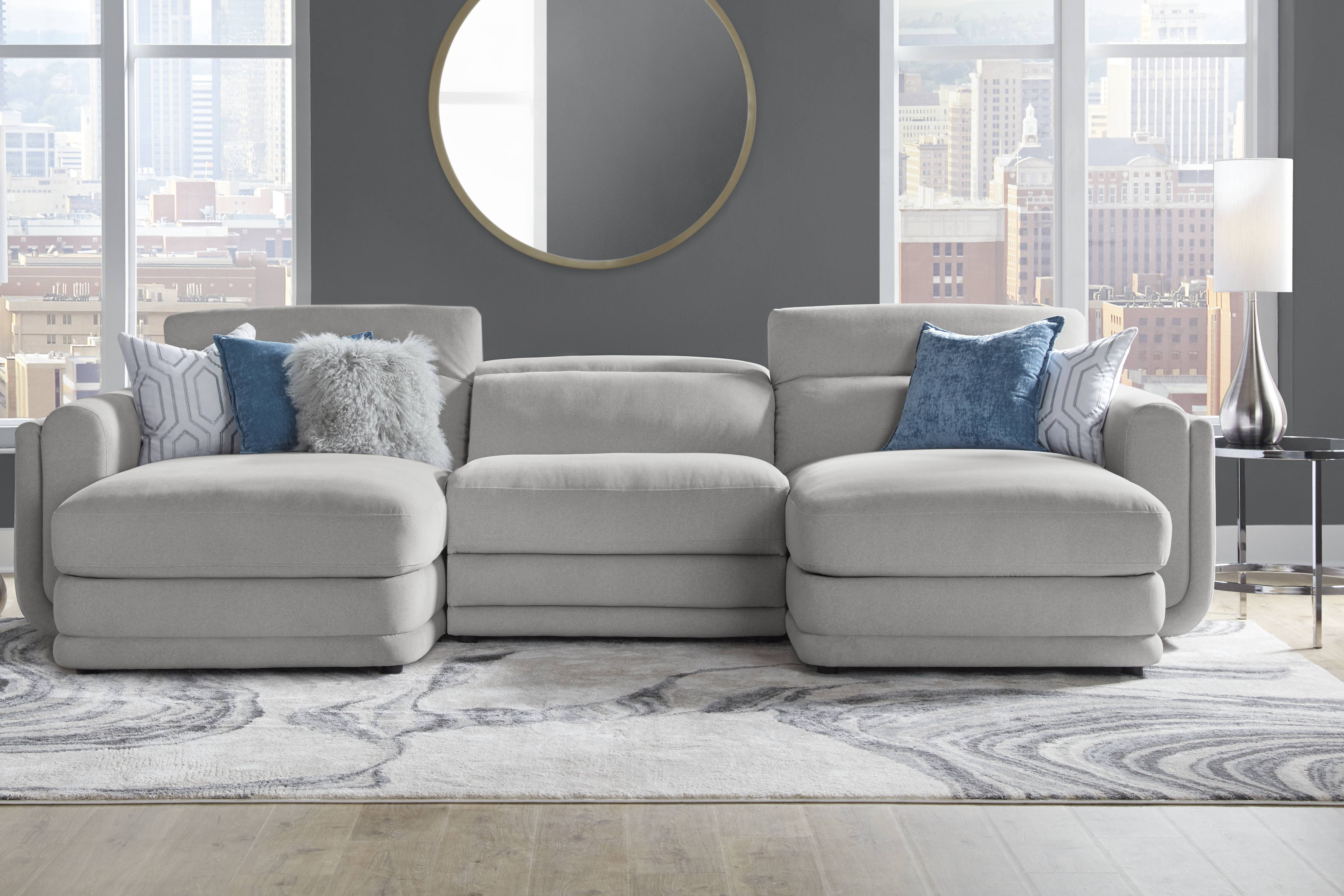 Dillon Smoke 3 Pc Dual Power Reclining Sectional - Thumbnail - Image 1