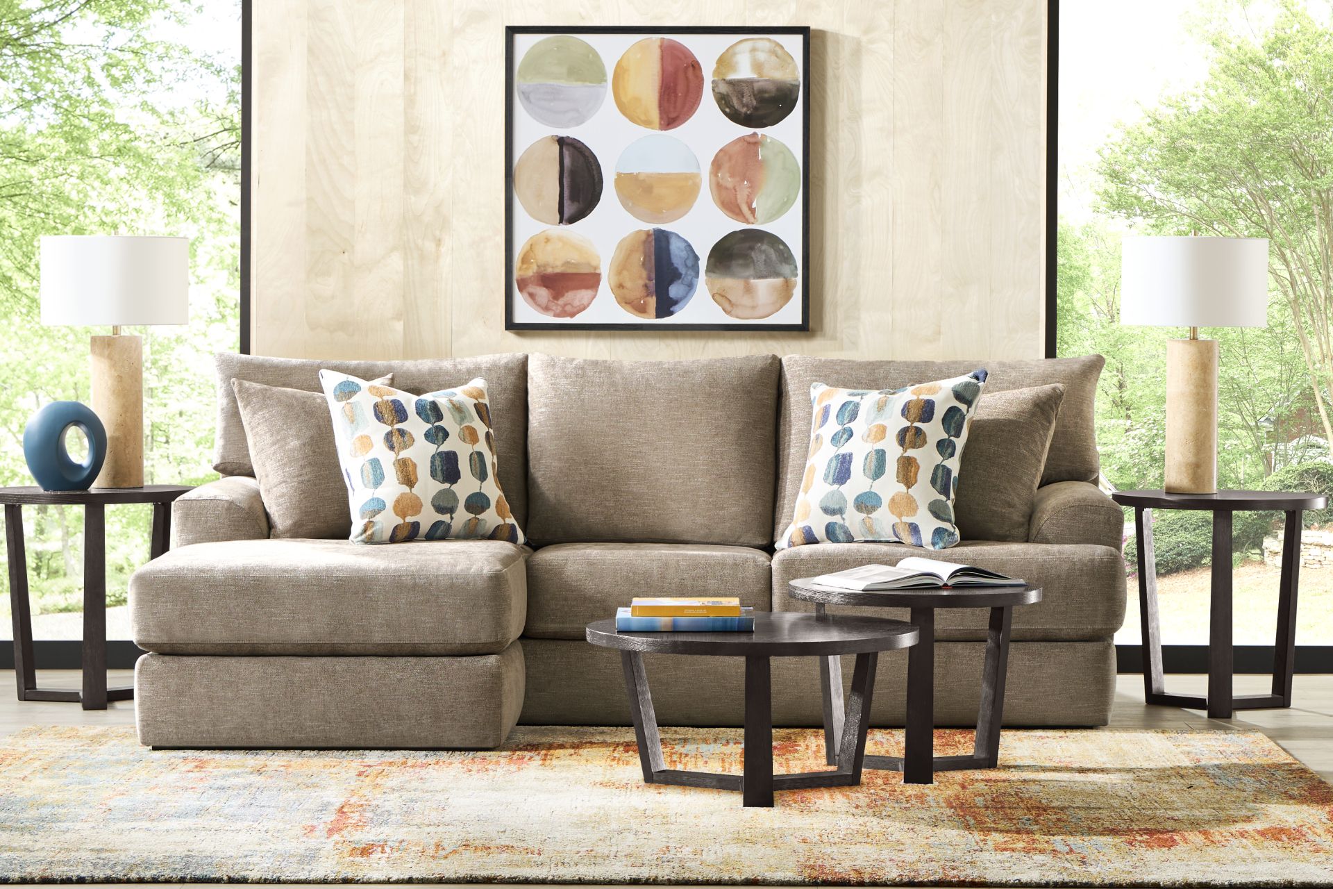 Fallbrook Brown 2 Pc Sofa Chaise - Image 2