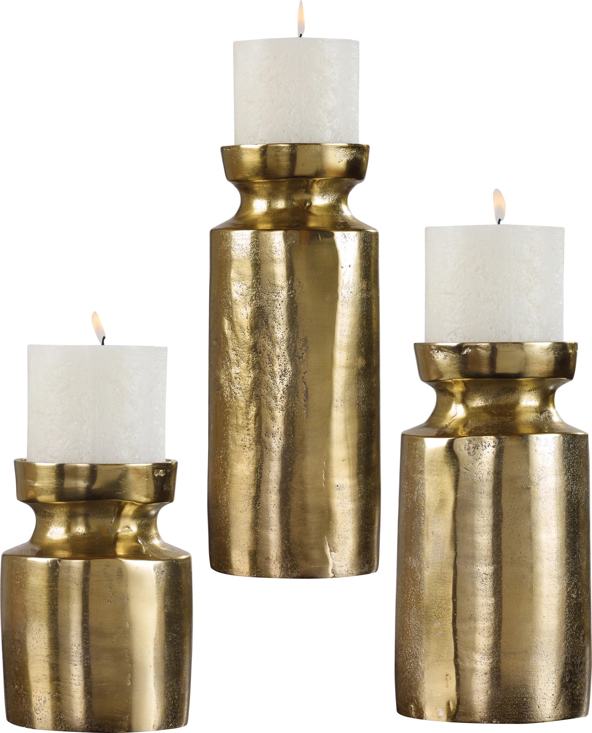 Tevita Brass Candle Holder, Set of 3 - Image 1