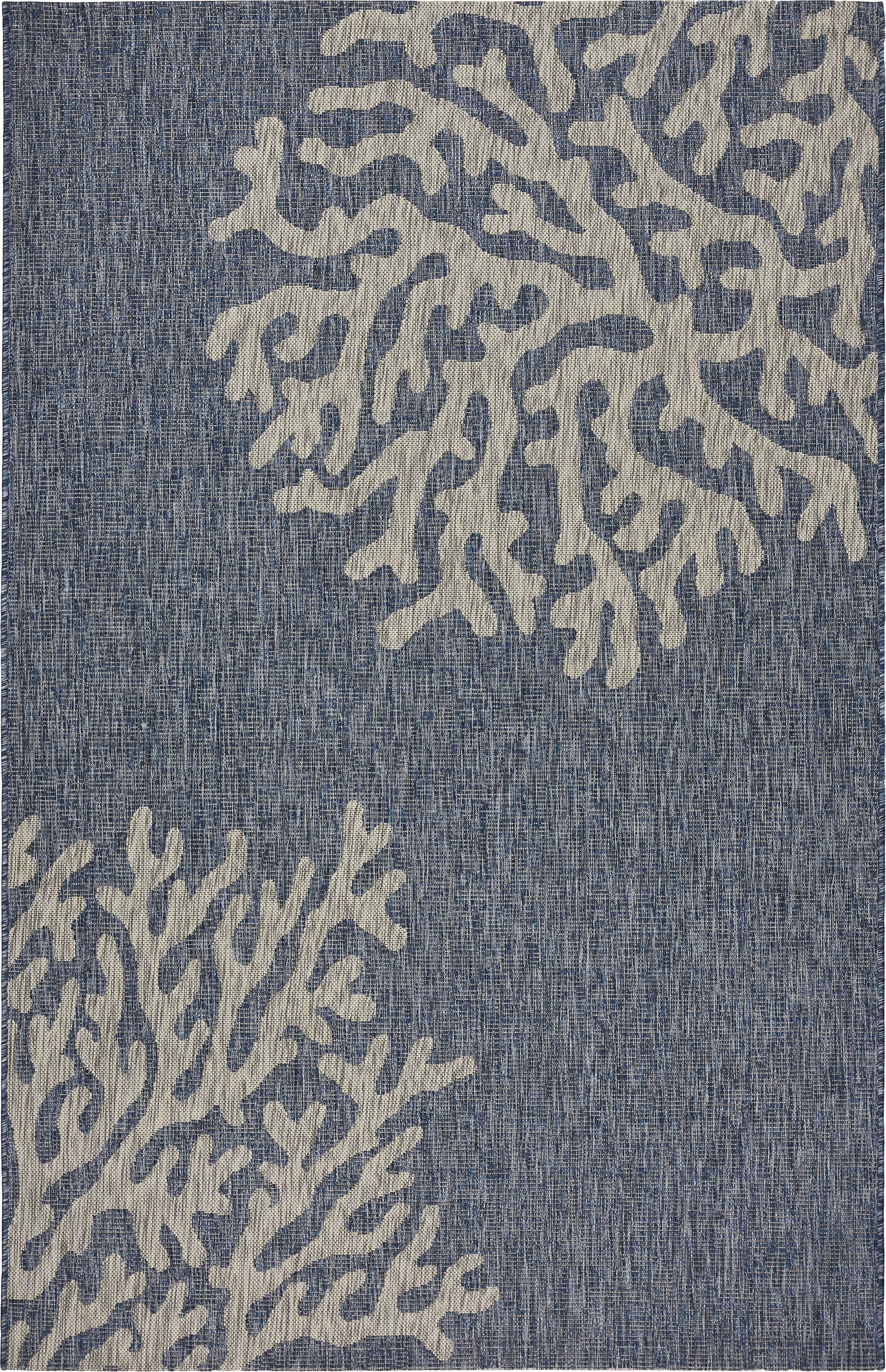 Lewine Navy 5' x 7' Indoor/Outdoor Rug - Thumbnail - Image 1