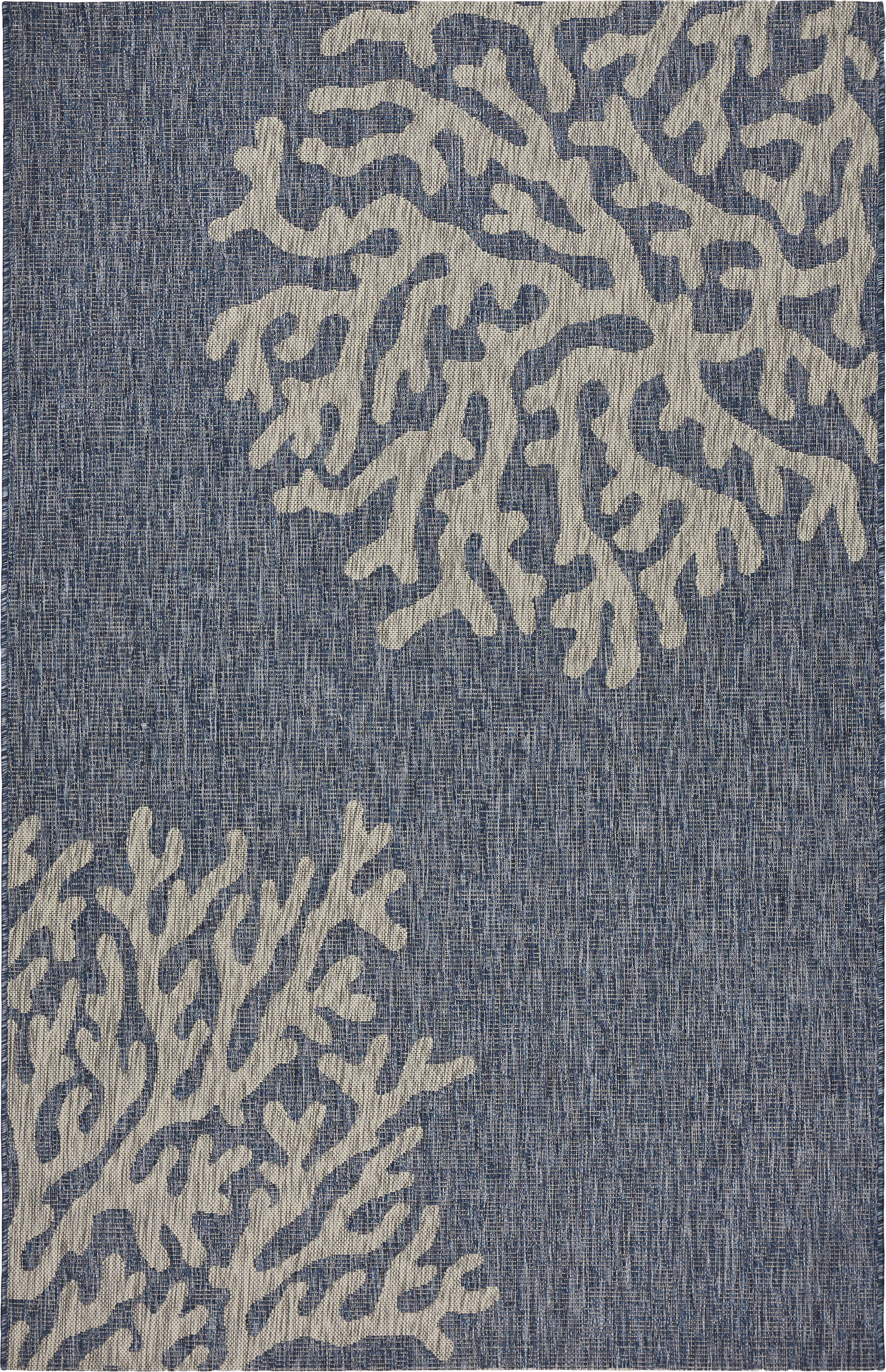 Lewine Navy 7'9 x 9'5 Indoor/Outdoor Rug - Image 1