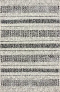 Dinella Black 7'9 x 9'5 Indoor/Outdoor Rug
