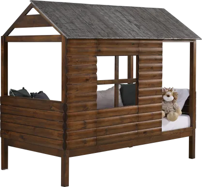 Loghouse Camp Walnut Twin Jr. Loft Bed