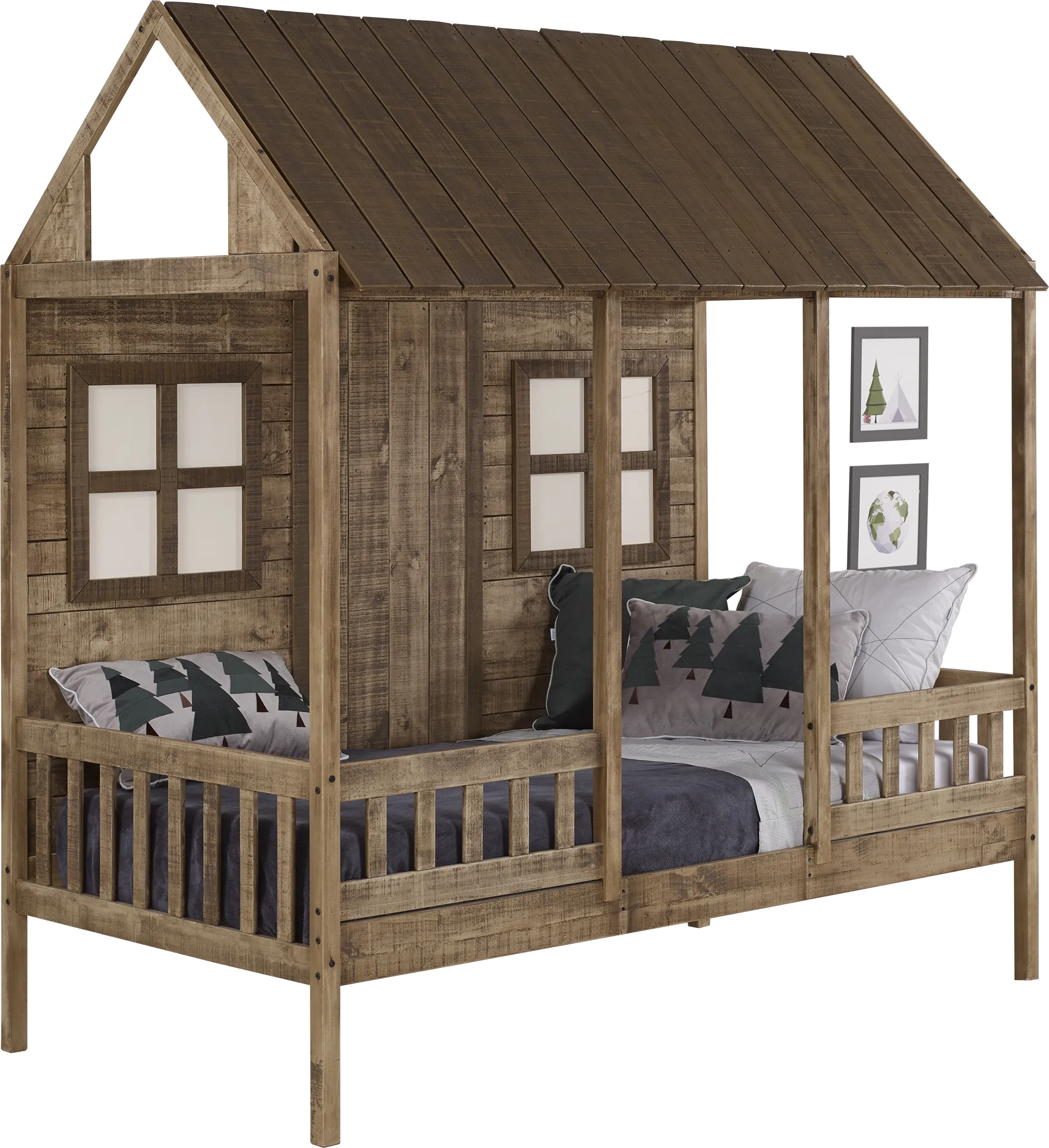 Shady Porch Brown Twin Jr. Loft Bed - Thumbnail - Image 1