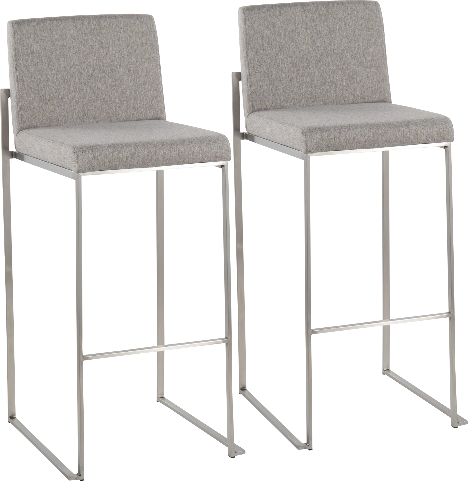 Avella Ann Gray Barstool, Set of 2 - Image 1