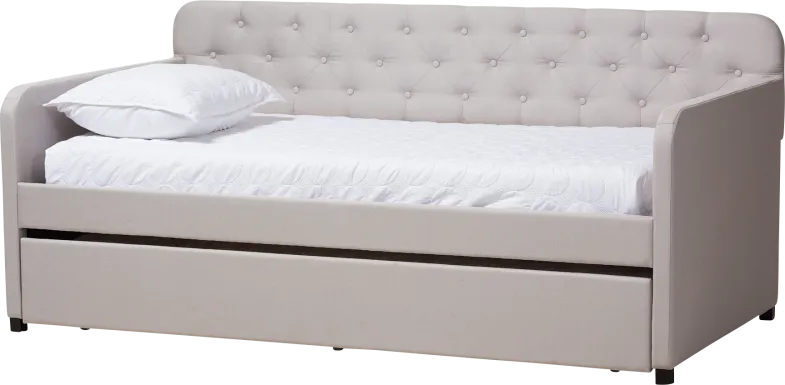 Milam Beige Twin Daybed With Trundle