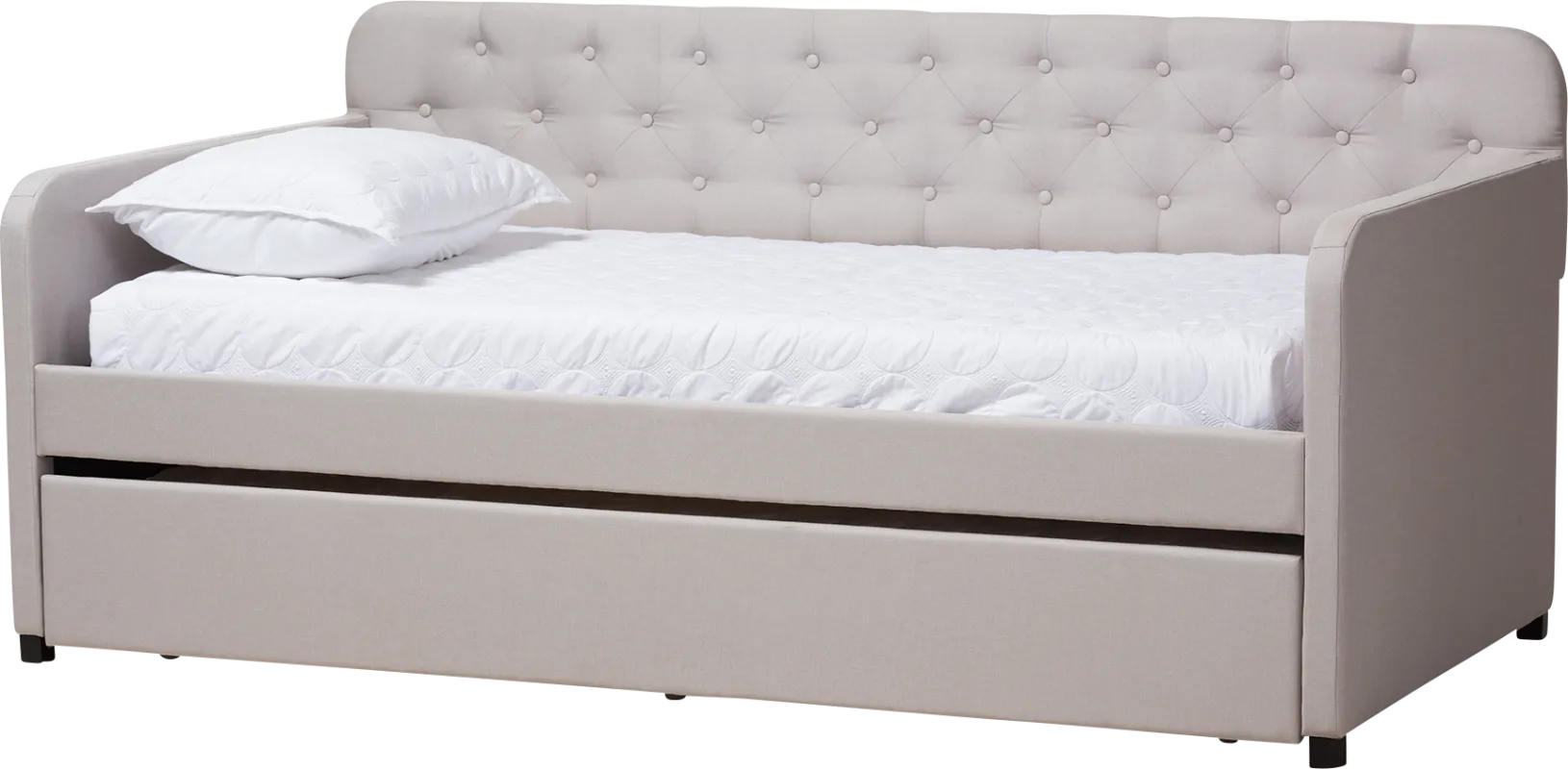 Milam Beige Twin Daybed With Trundle