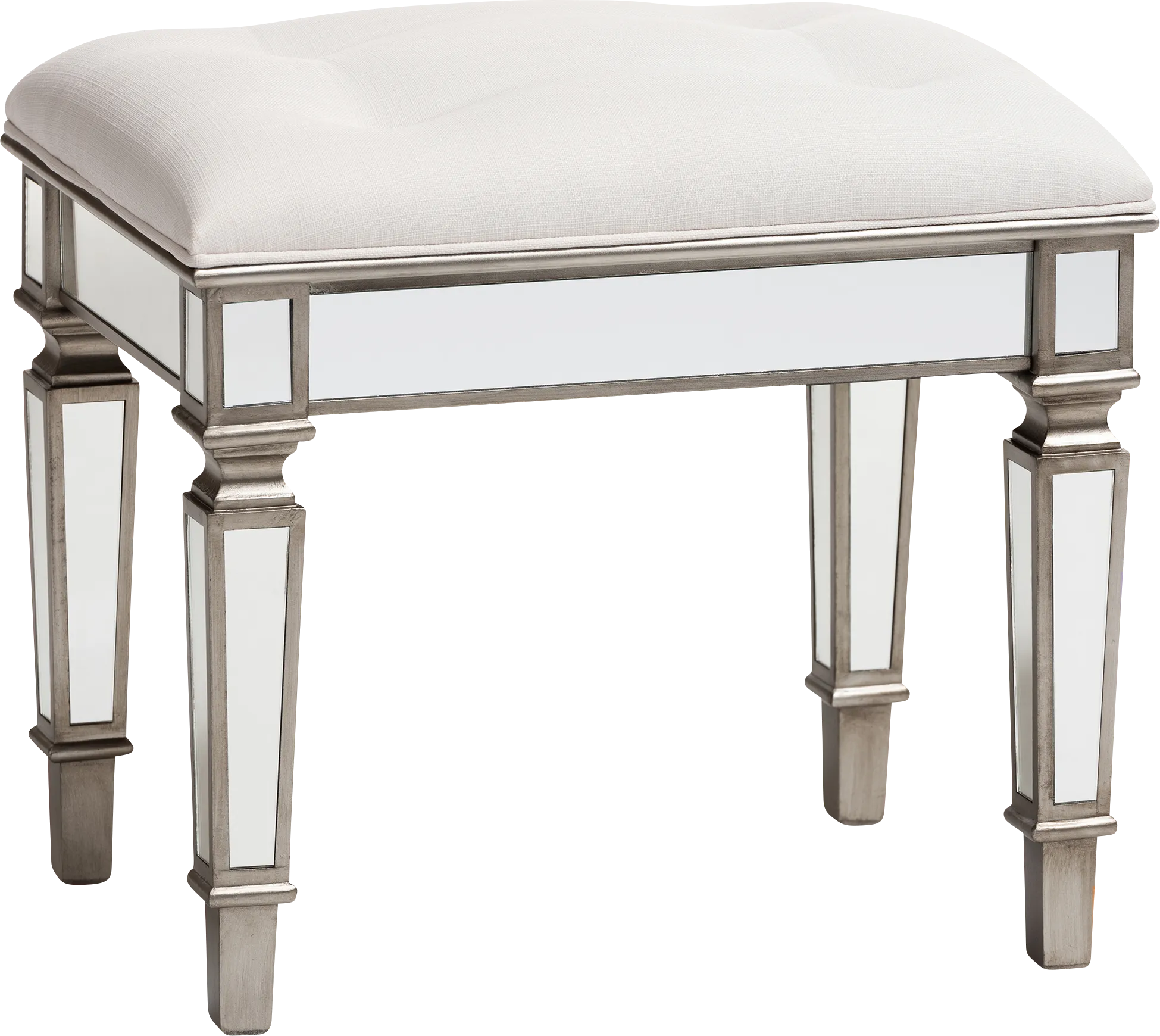 Ivis White Vanity Stool - Thumbnail - Image 1