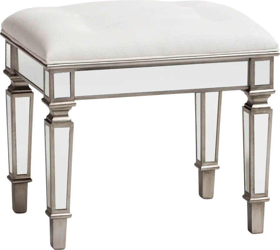 Ivis White Vanity Stool