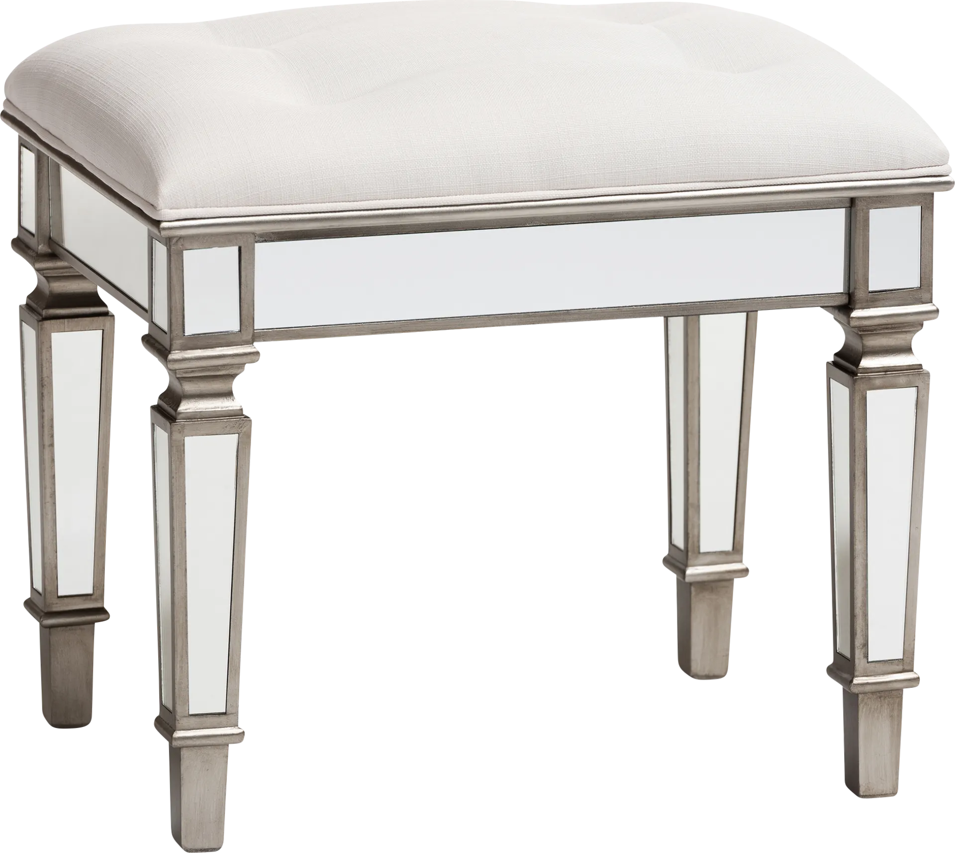 Ivis White Vanity Stool - Image 1