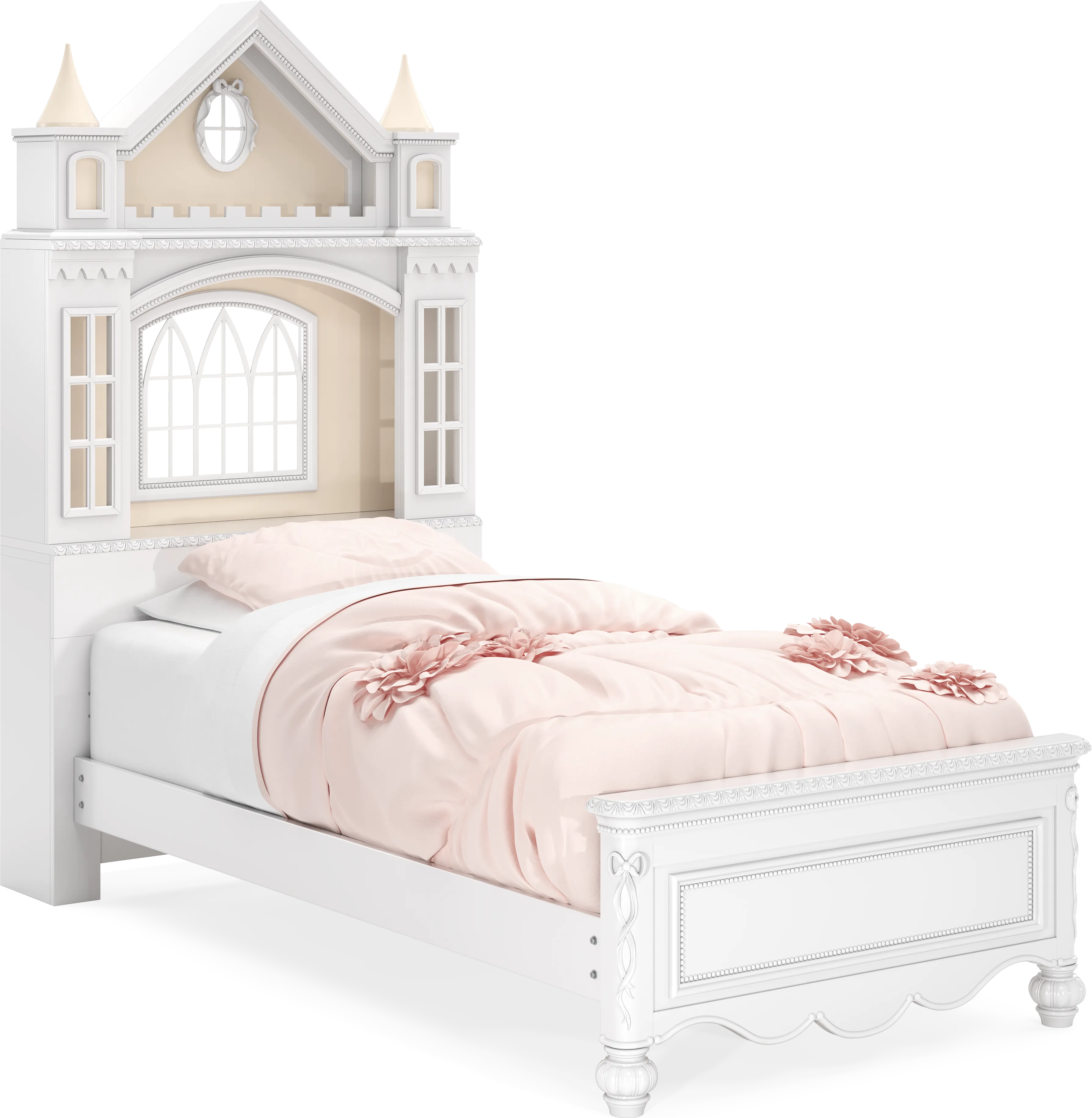 Disney Princess Sparkle White Twin Castle Bed - Thumbnail - Image 1