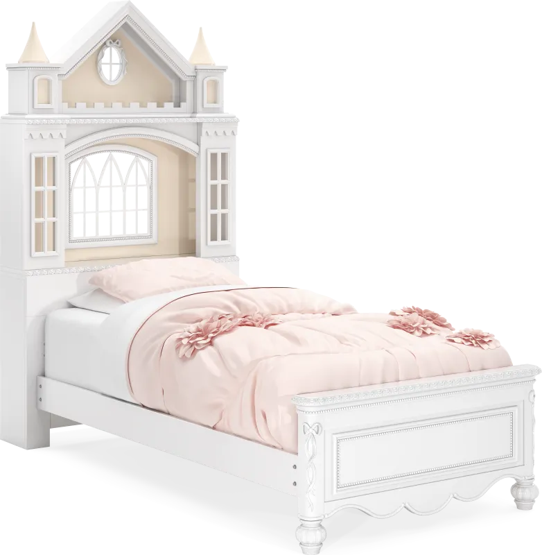 Disney Princess Sparkle White Twin Castle Bed