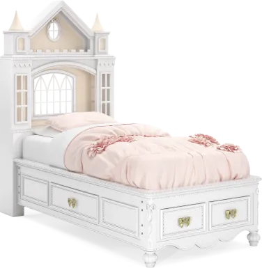 Disney Princess Sparkle White Twin Castle Storage Bed