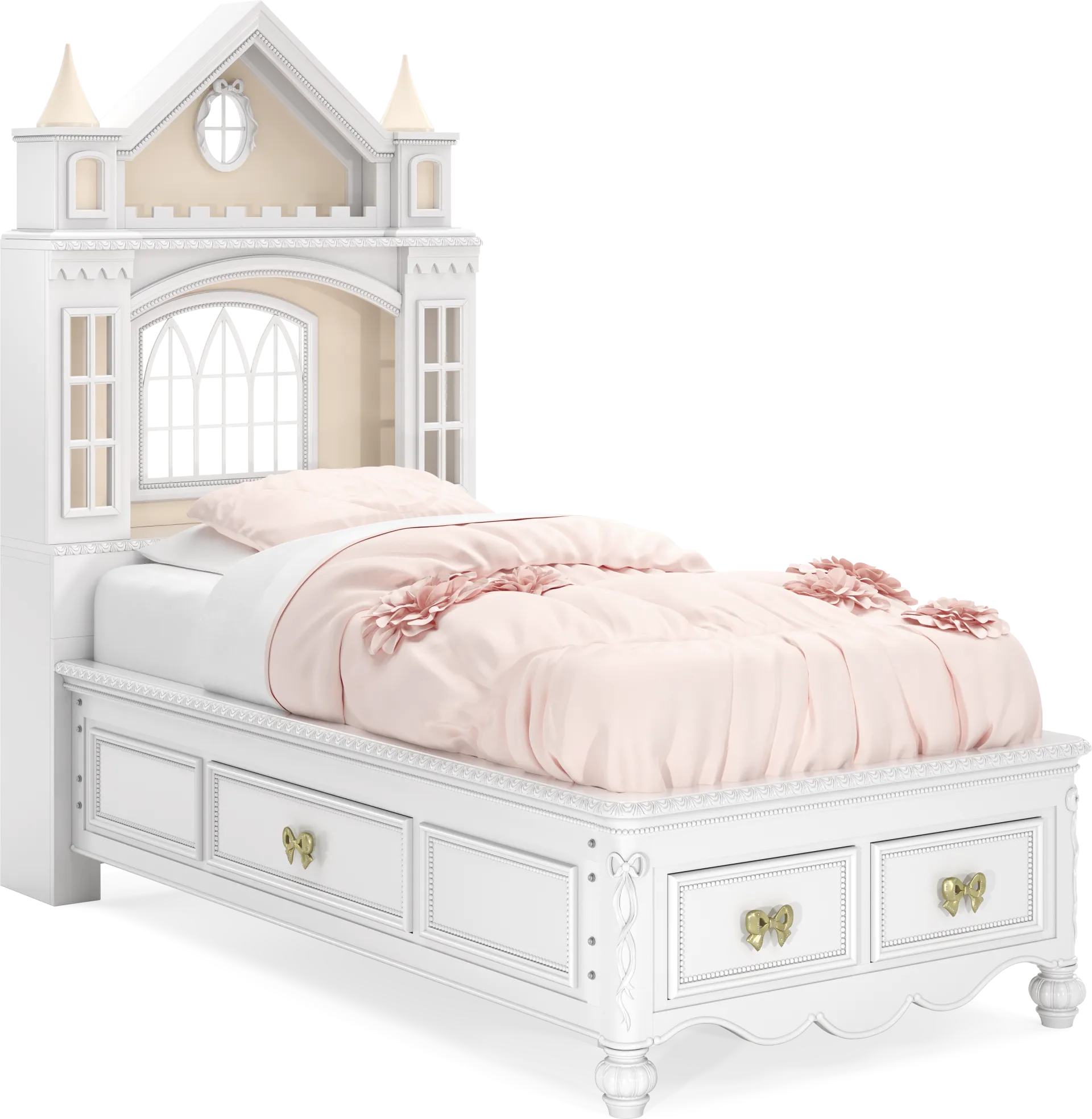 Disney Princess Sparkle White Twin Castle Storage Bed - Image 1