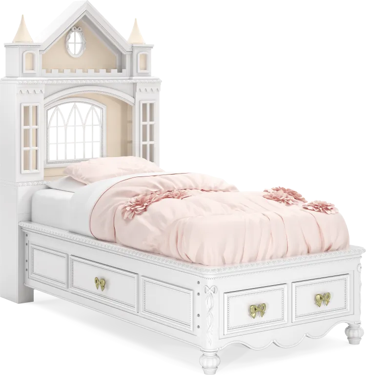twin castle bed with 4 drawers