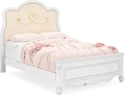 full wood and upholstered bed