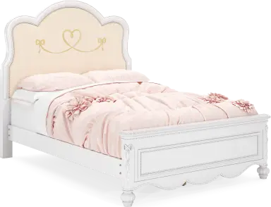 full wood and upholstered bed