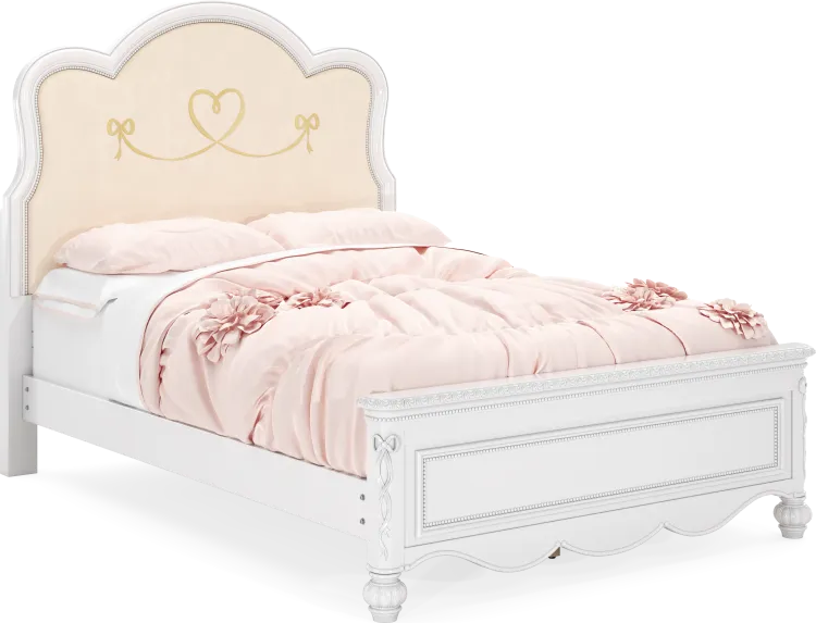 full wood and upholstered bed