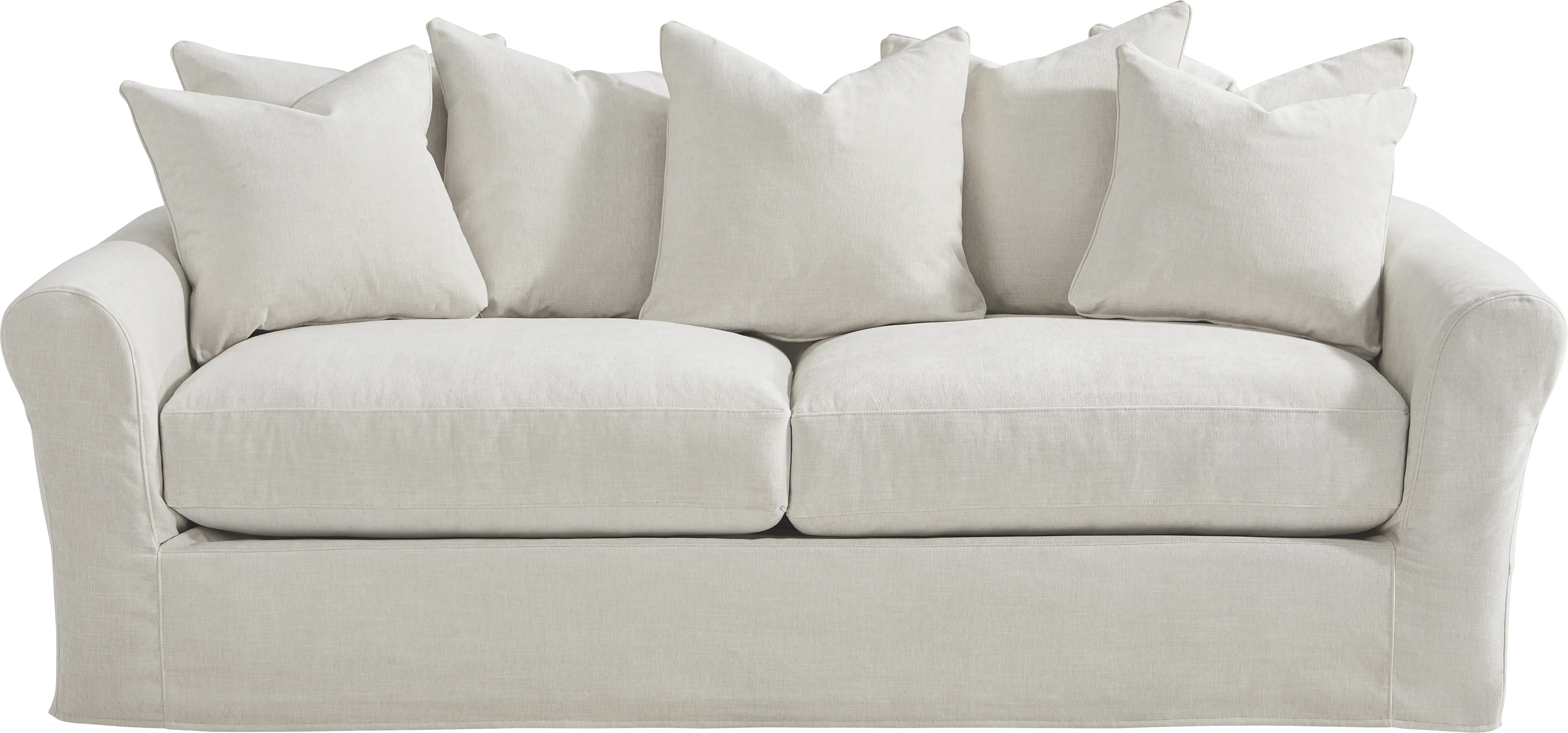 Essex Lane Ivory Slipcover Apartment Sleeper Sofa - Thumbnail - Image 1